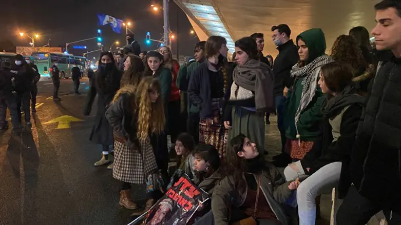 Участники акции протеста в Иерусалиме