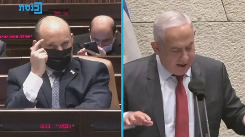 Жест Беннета во время выступления Нетаньяху