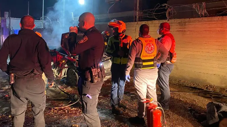 זירת האירוע בכביש המוביל לשכונה דהמשה בין רמלה ללוד