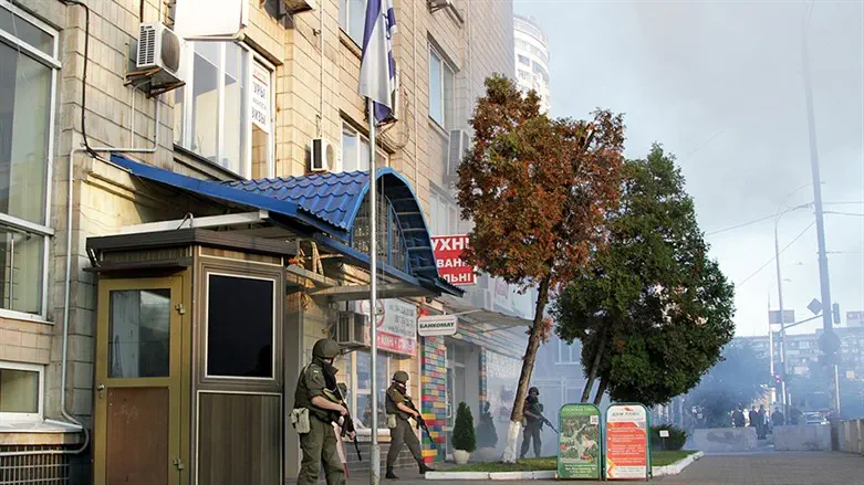 הכניסה לשגרירות ישראל בקייב