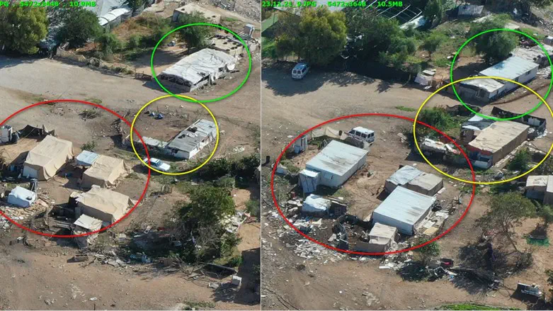 Illegal building in Khan al-Ahmar