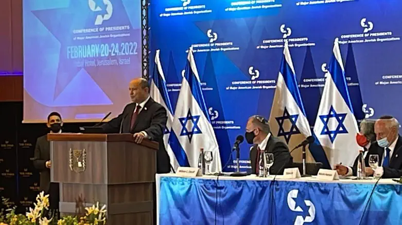 Bennett during the address (February 20th 2022)