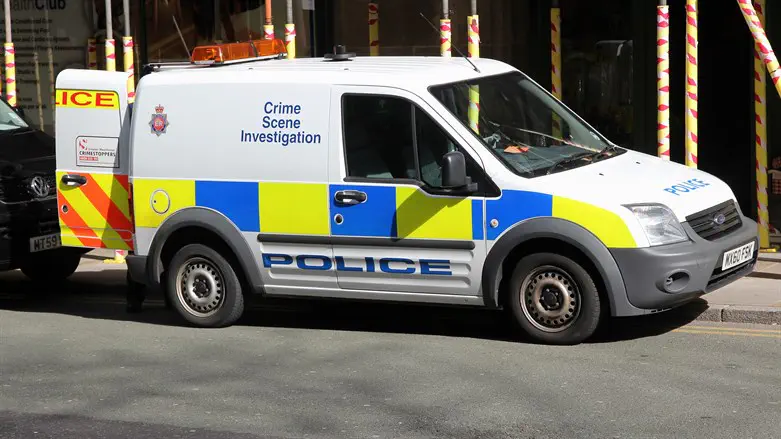 British Police Crime Scene Investigation vehicle in Manchester