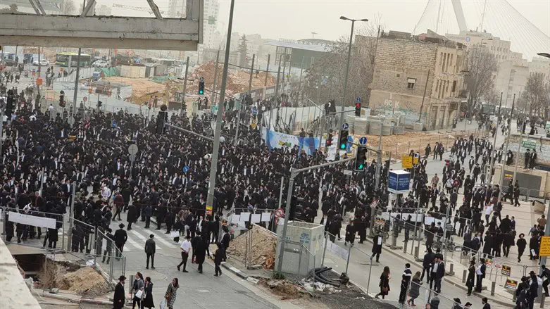 View of the protest