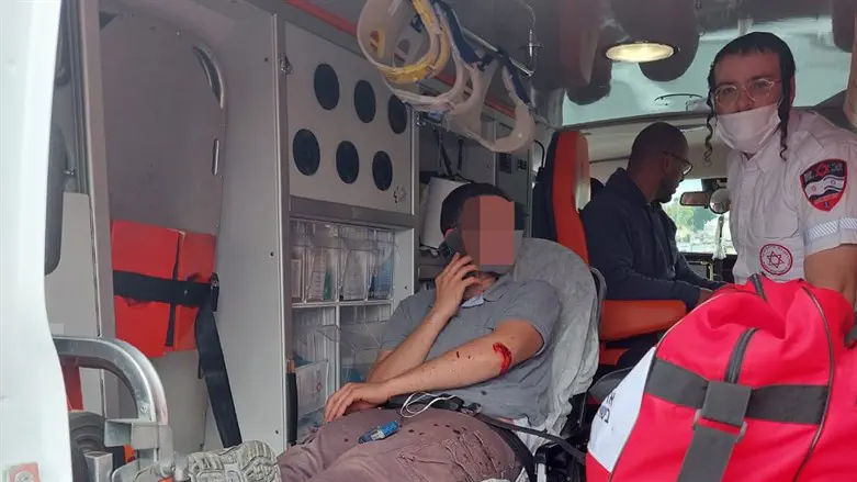One of the victims being evacuated