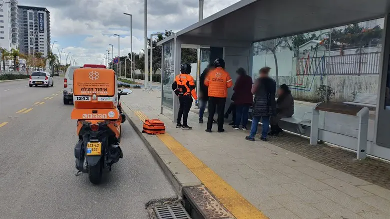 Scene at Ashdod bus stop
