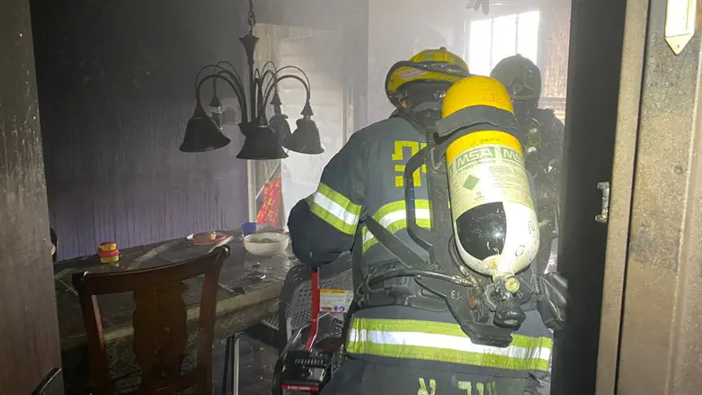 The apartment where the fire broke out in Petah Tikva