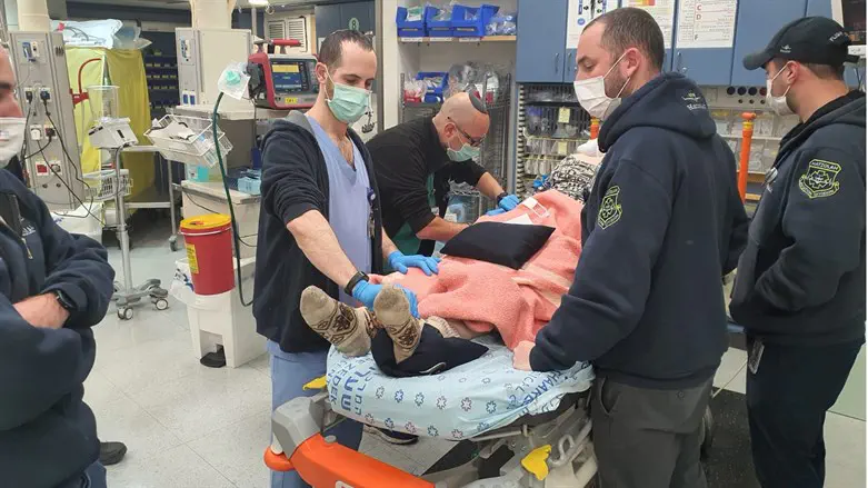 One of the patients being treated