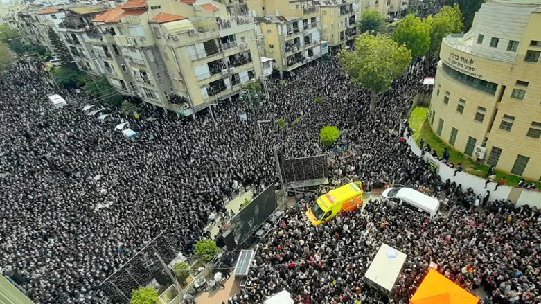 Part of the crowds gathered for the funeral