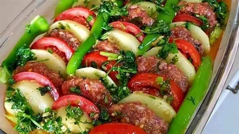 מניפת בשר וירקות