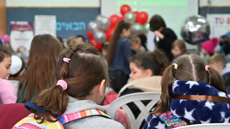 Ukrainian refugees at their new school in Nof Hagalil