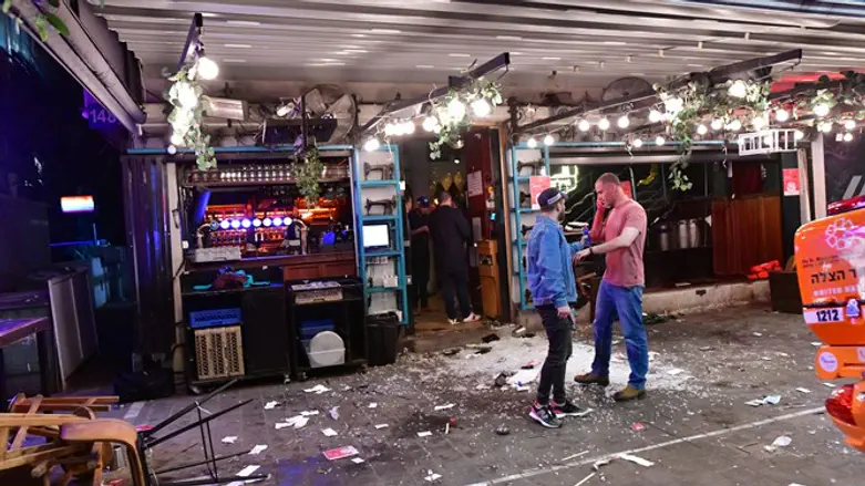 Место теракта в Тель-Авиве