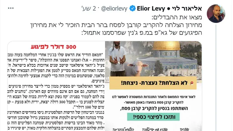 הציוץ של אליאור לוי