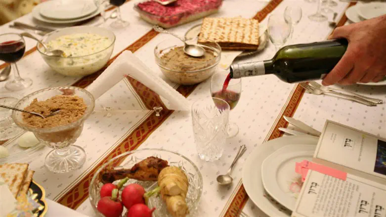Seder table