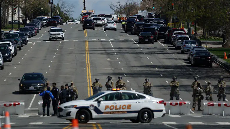 US law enforcement officers surround US Capitol following security incident