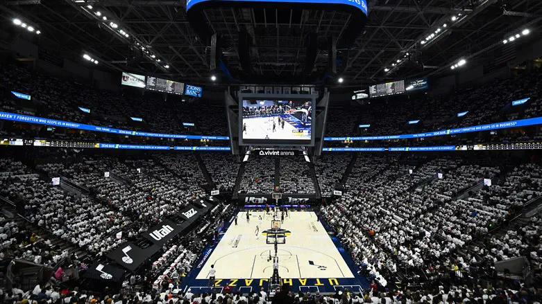 Fans watch the Utah Jazz play the Memphis Grizzlies in a 2021 playoff game
