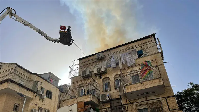 זירת הדליקה בירושלים