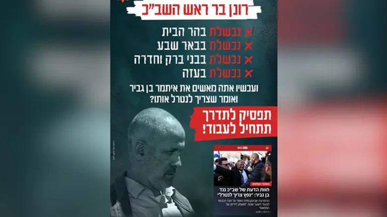 Рекламный плакат с критикой главы ШАБАКа