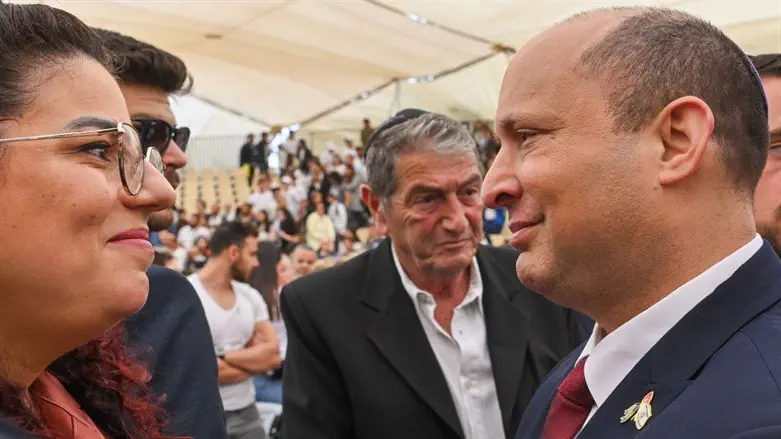 Shani Avigal and PM Bennett on Mount Herzl