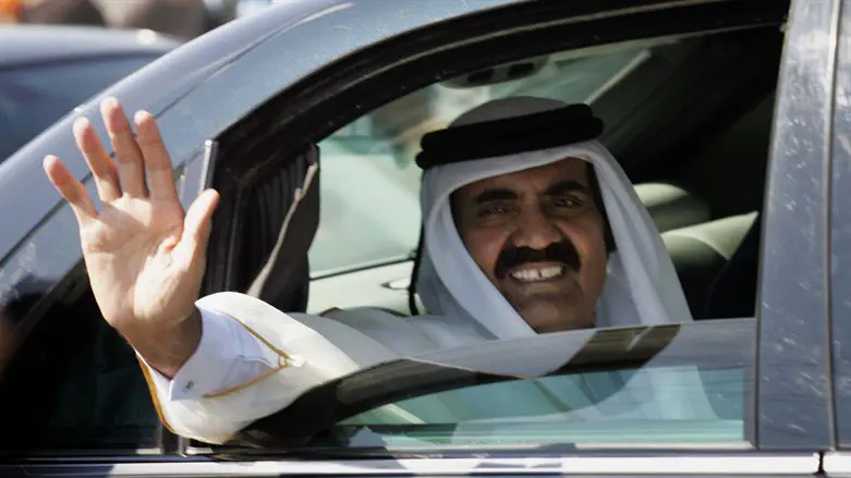Qatari Emir Sheikh Hamad bin Khalifa al-Thani in Gaza