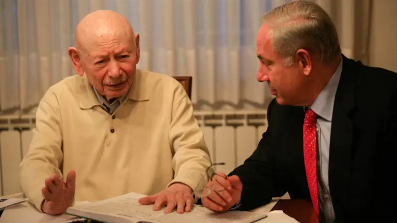 בנימין נתניהו ואביו בן ציון נתניהו