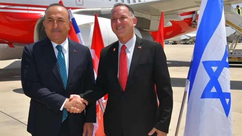 Turkish Foreign Minister Mevlüt Çavuşoğlu arrives in Israel
