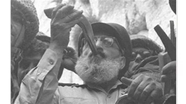 Rabbi Goren at the Wall