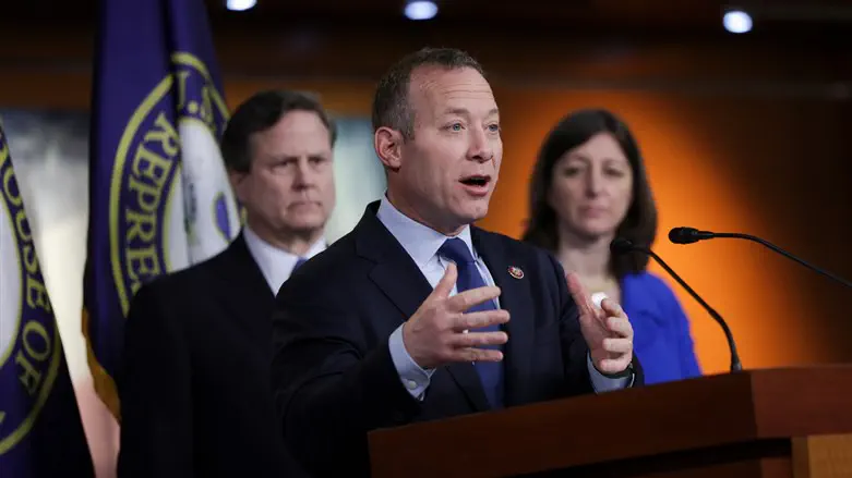 Reps Josh Gottheimer (center), Elaine Luria (r), Donald Norcross (l)