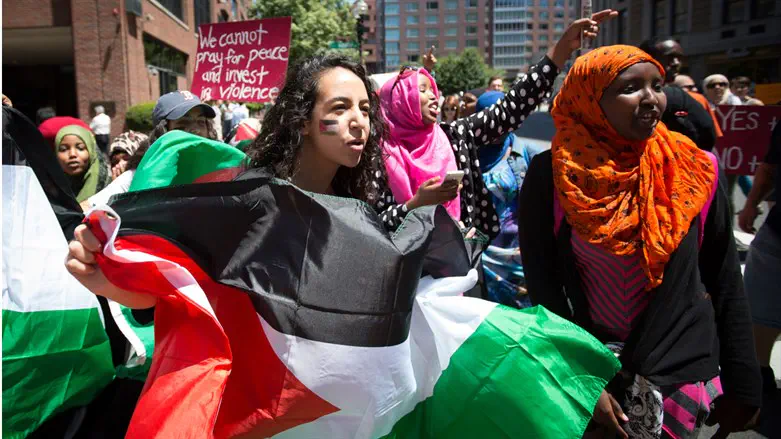 Anti-Israel protest outside Boston's Israeli consulate