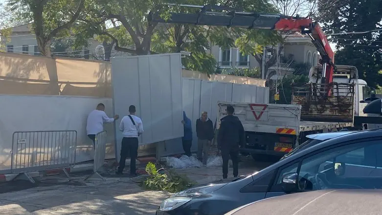 העבודות סמוך לביתו של בנט ברעננה