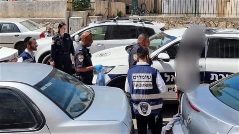מעצר החשוד בבני ברק בידי מתנדבי השומרים