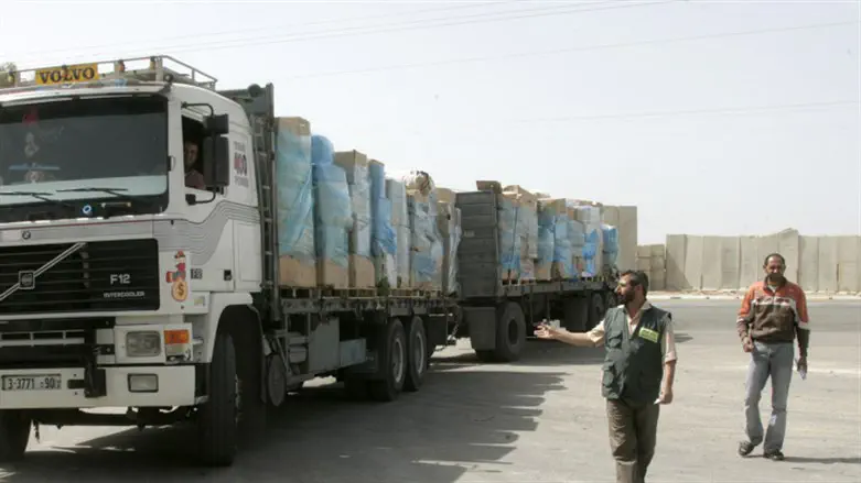 Truck loaded with clothing and shoes