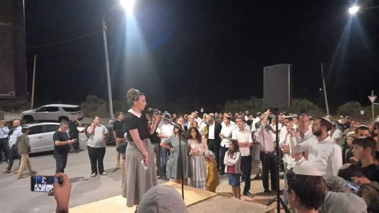 ההפגנה במוצאי שבת מול משטרת אריאל