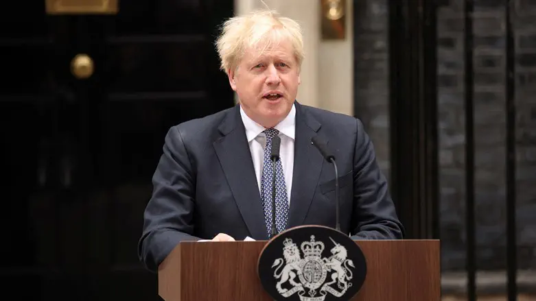 British PM Johnson speaks at Downing Street