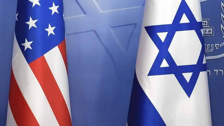 Флаги США и Израиля. Иллюстрация
