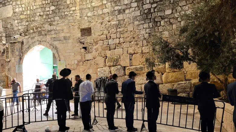 תפילה בשער השבטים בכניסה להר הבית