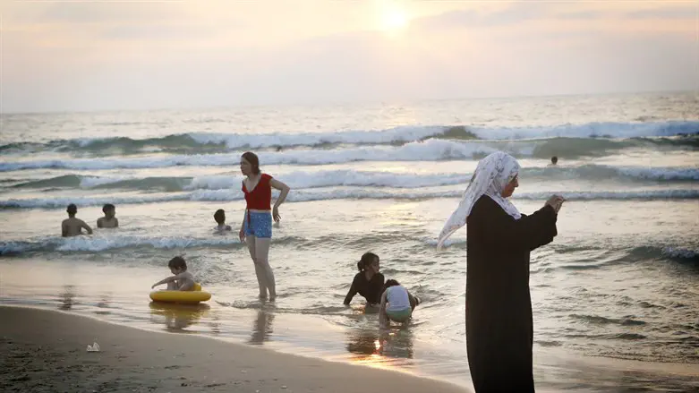 Relaxing on the beach in Gaza