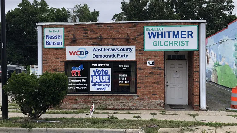 A Washtenaw County Democratic Party office in Ypsilanti, Michigan, Aug. 1, 2022.