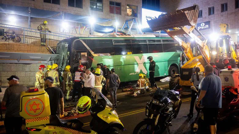 Scene of the accident in Jerusalem
