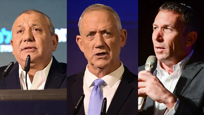L-R: Gadi Eizenkot, Benny Gantz, and Matan Kahana