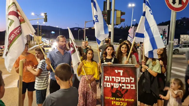 Israel Ganz at recent protest against dangerous driving