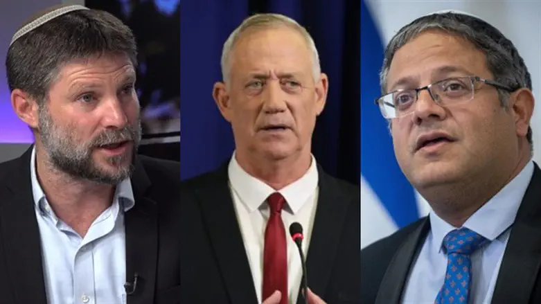 Bezalel Smotrich, Benny Gantz and Itamar Ben Gvir