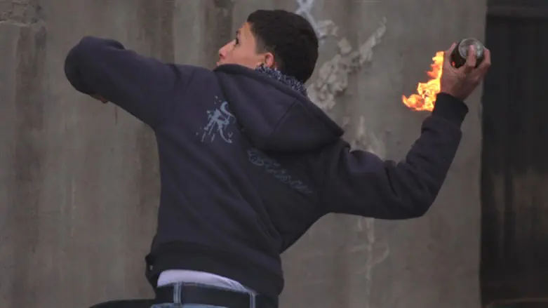 Terrorist throws firebomb (illustrative)