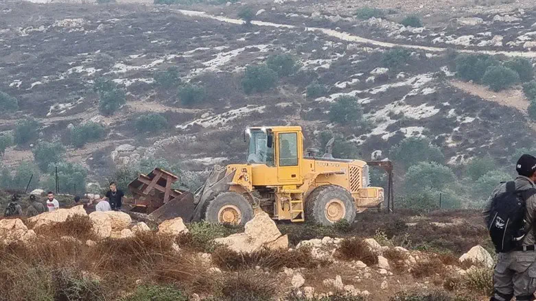 The demolition in progress