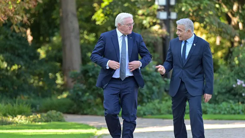 German President Frank-Walter Steinmeier with Yair Lapid