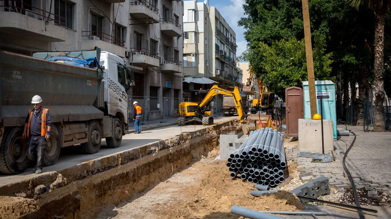 העבודות על הרכבת הקלה בתל אביב