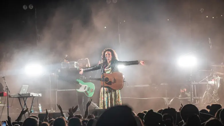 Yuval Dayan performs at the event in Shiloh