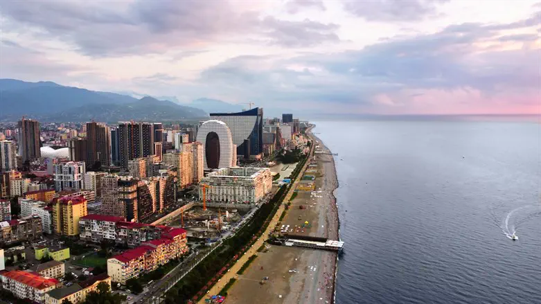Aerial drone view of Batumi, Georgia
