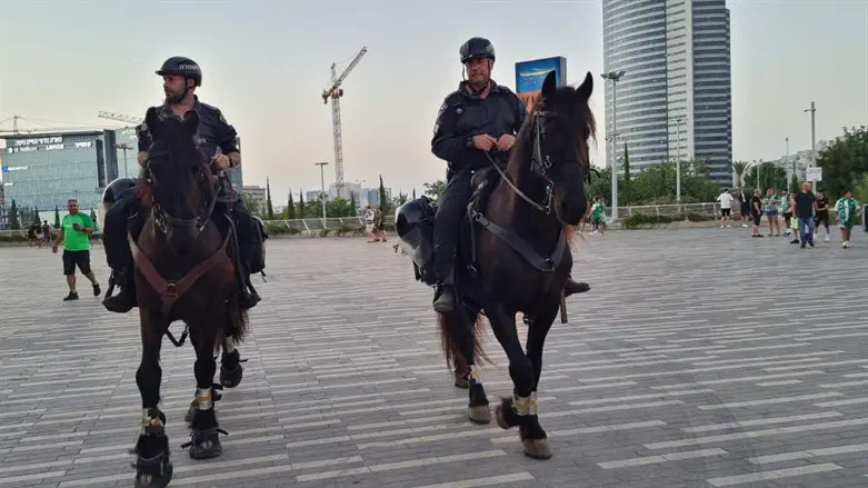 כוחות המשטרה הפרוסים באצטדיון