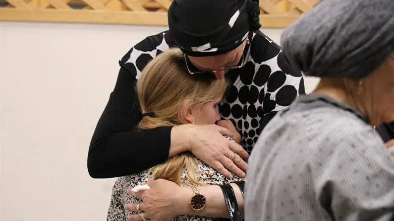 One of the Lieberman children at her mother's funeral